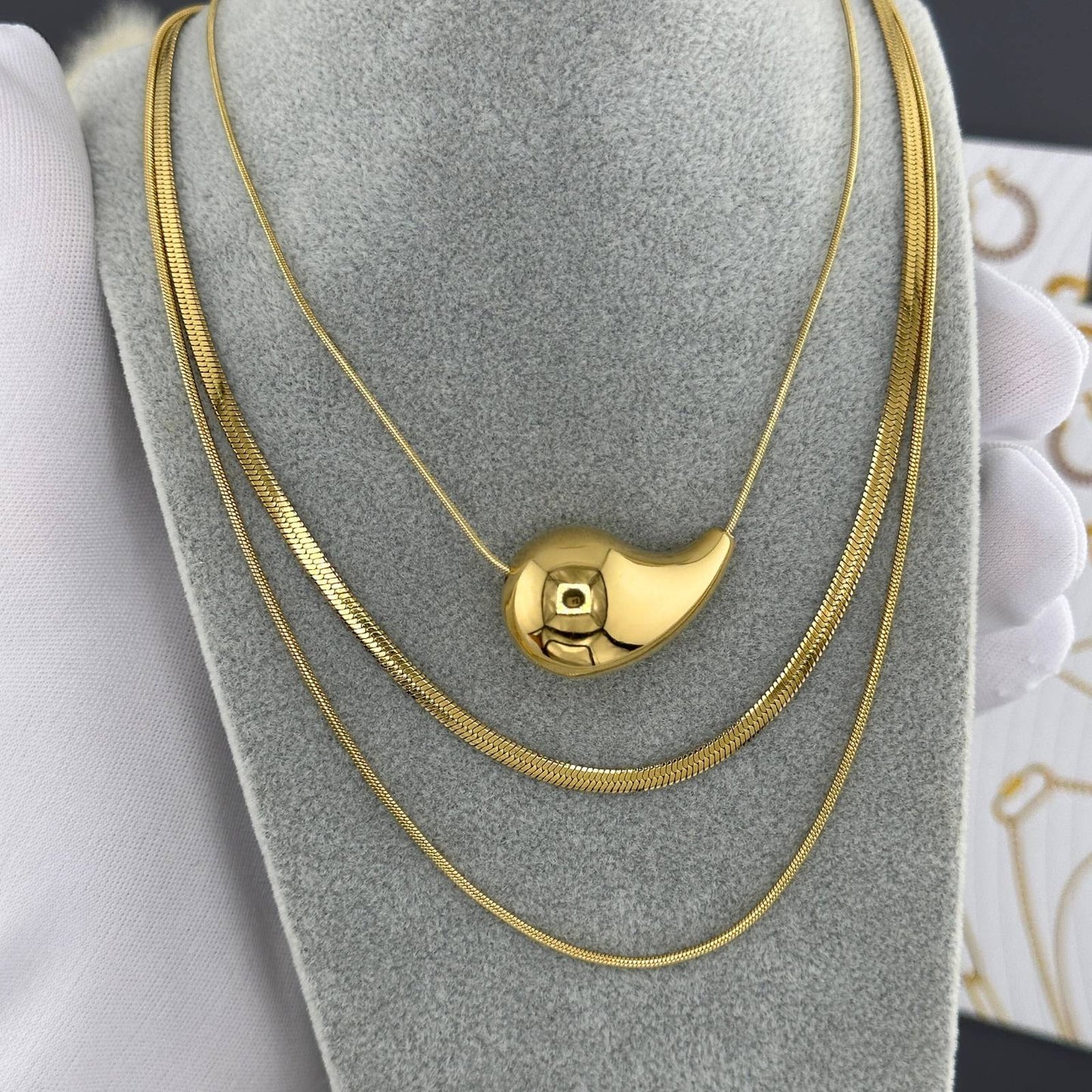 Necklace, 18K Gold Plated Steel