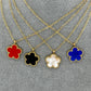 Flower Necklace, 18K Gold Plated Steel