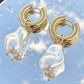 Earrings, 18K Gold Plated Steel