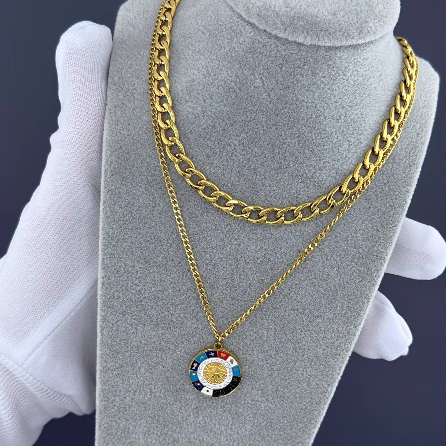 Necklace, 18K Gold Plated Steel