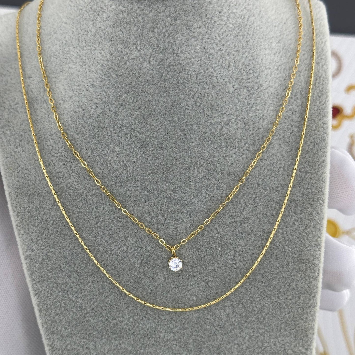 Necklace, 18K Gold Plated Steel