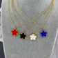 Flower Necklace, 18K Gold Plated Steel