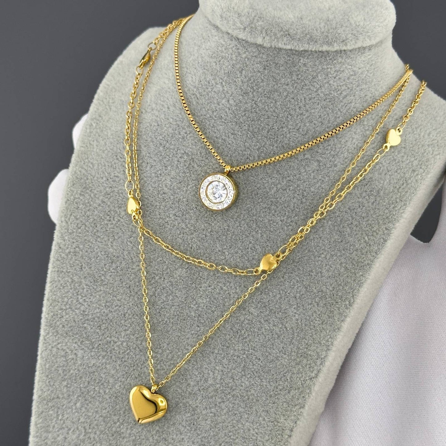Necklace, 18K Gold Plated Steel