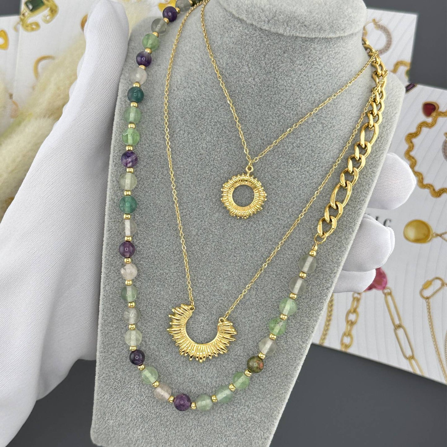 Necklace, 18K Gold Plated Steel