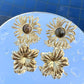 Flowers Earrings, 18K Gold Plated Steel