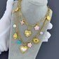 Hearts Necklace, 18K Gold Plated Steel