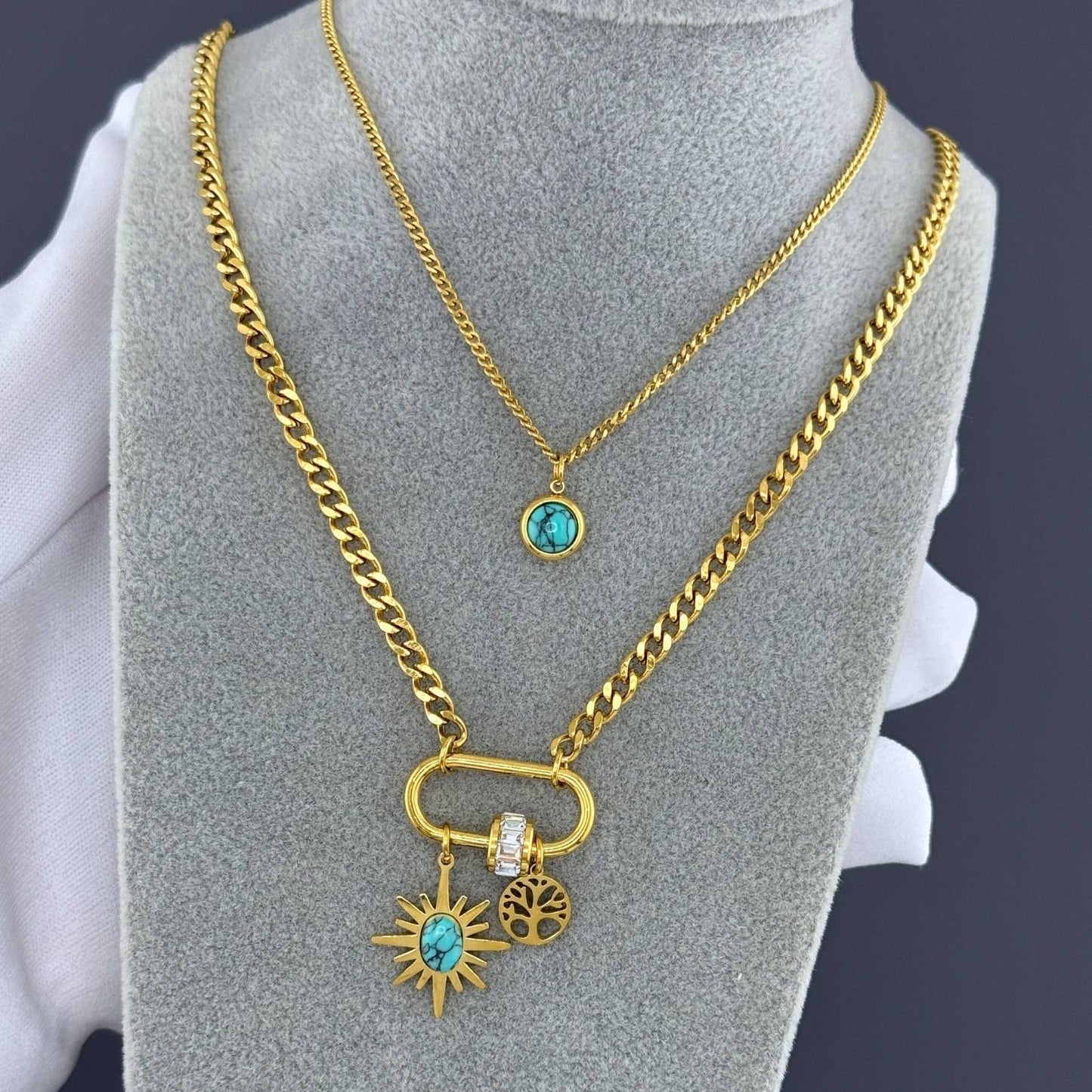 Necklace, 18K Gold Plated Steel