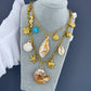 Seashells Necklace, 18K Gold Plated Steel
