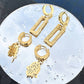 Earrings, 18K Gold Plated Steel