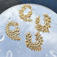 Leaves Earrings, 18K Gold Plated Steel
