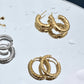 Earrings, 18K Gold Plated Steel