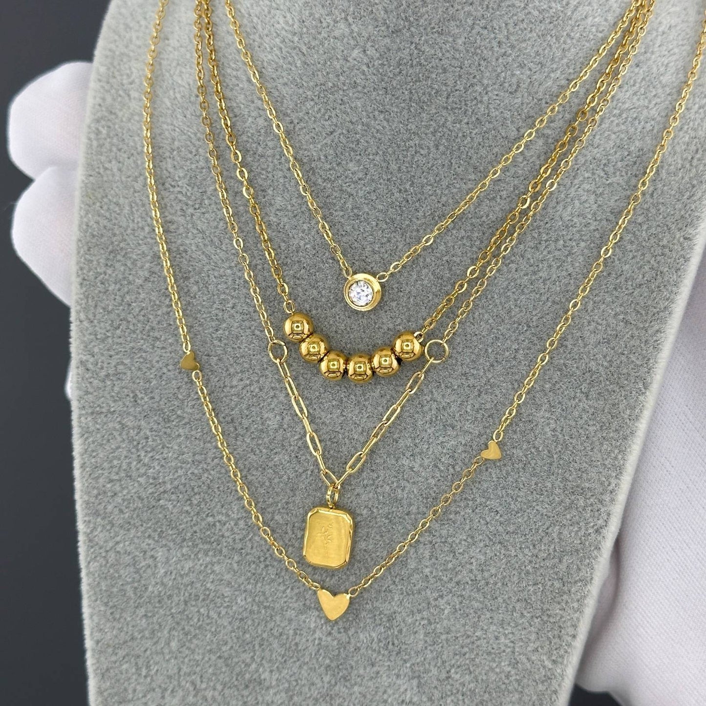Necklace, 18K Gold Plated Steel