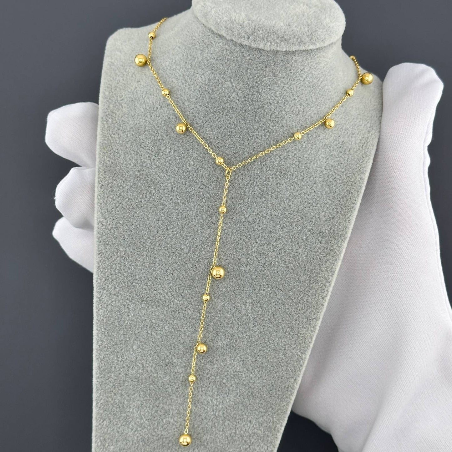 Necklace, 18K Gold Plated Steel