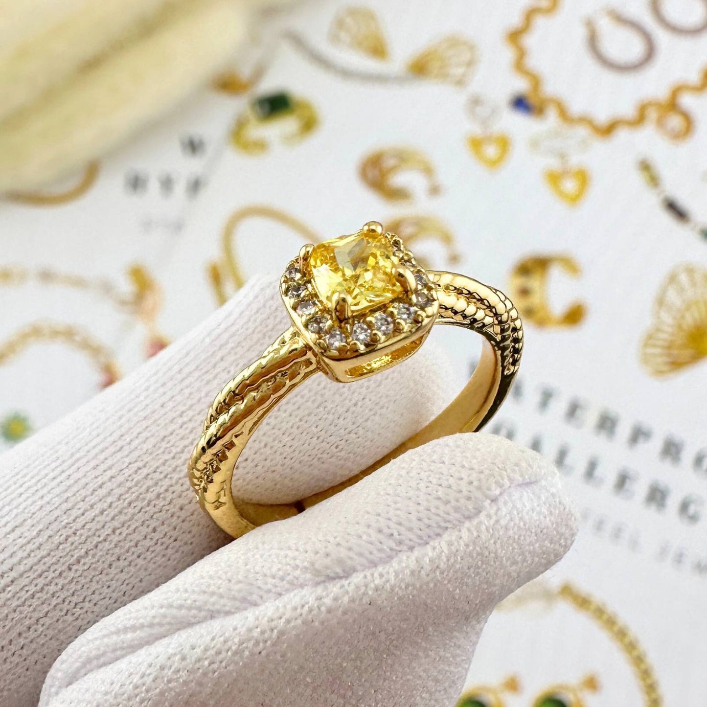 Ring, 18K Gold Plated Brass