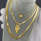 Hearts Necklace, 18K Gold Plated Steel