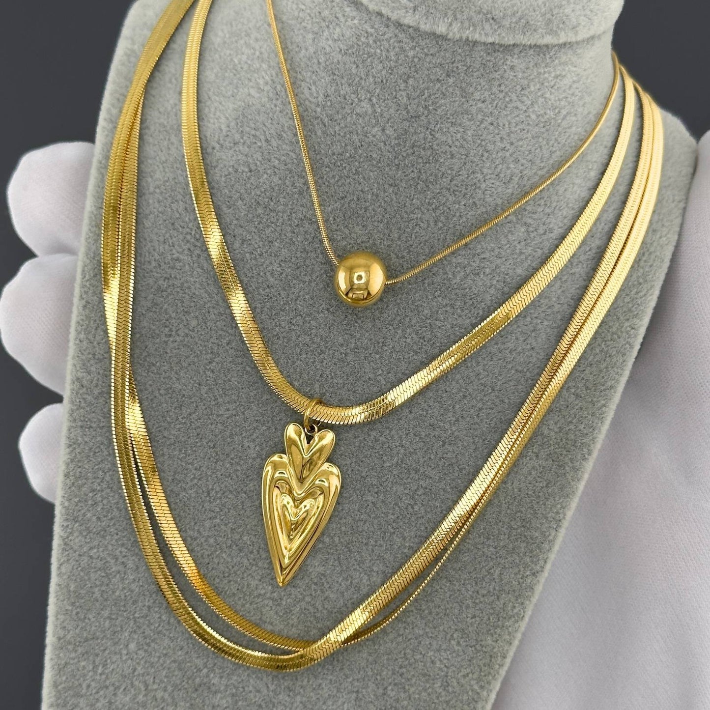 Necklace, 18K Gold Plated Steel