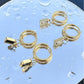 Earrings, 18K Gold Plated Steel