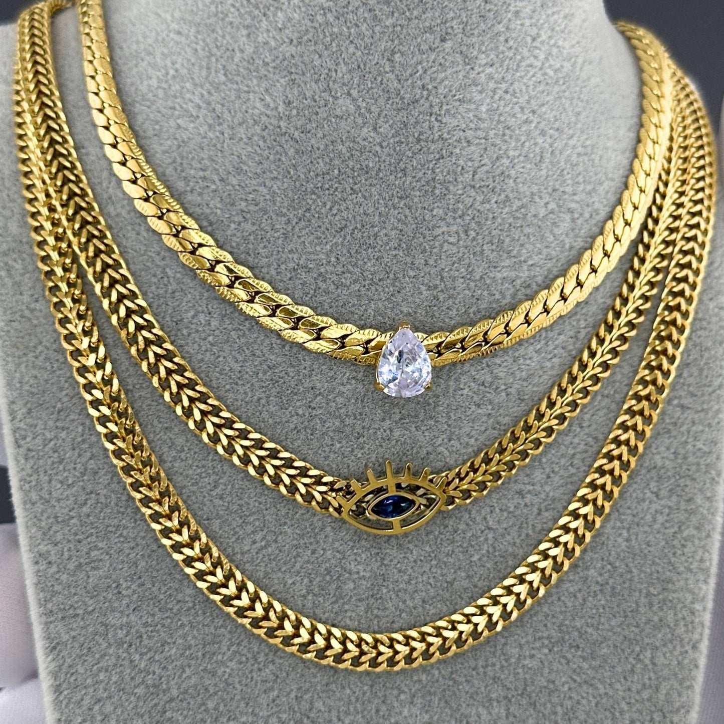 Necklace, 18K Gold Plated Steel