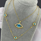 Evil Eye Necklace, 18K Gold Plated Steel