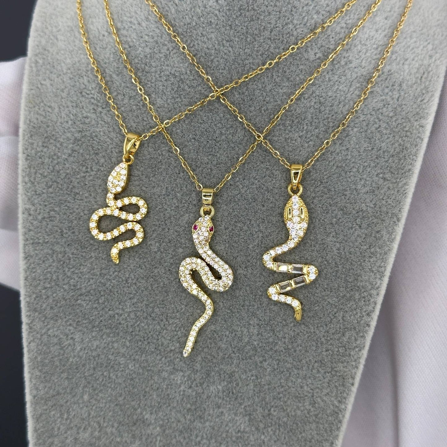 Snake Necklace, 18K Gold Plated Steel