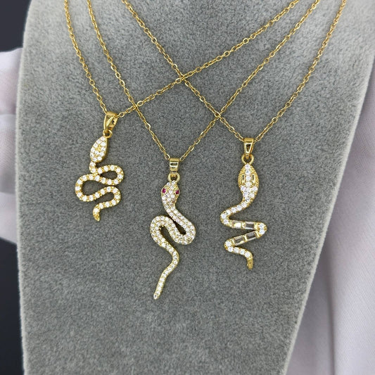 Snake Necklace, 18K Gold Plated Steel