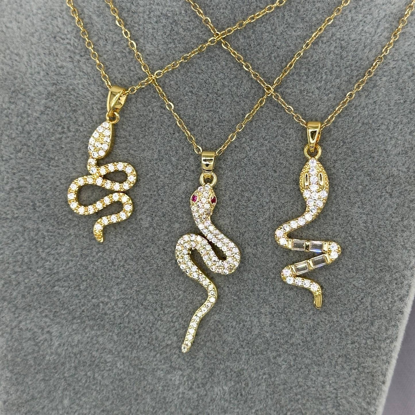 Snake Necklace, 18K Gold Plated Steel