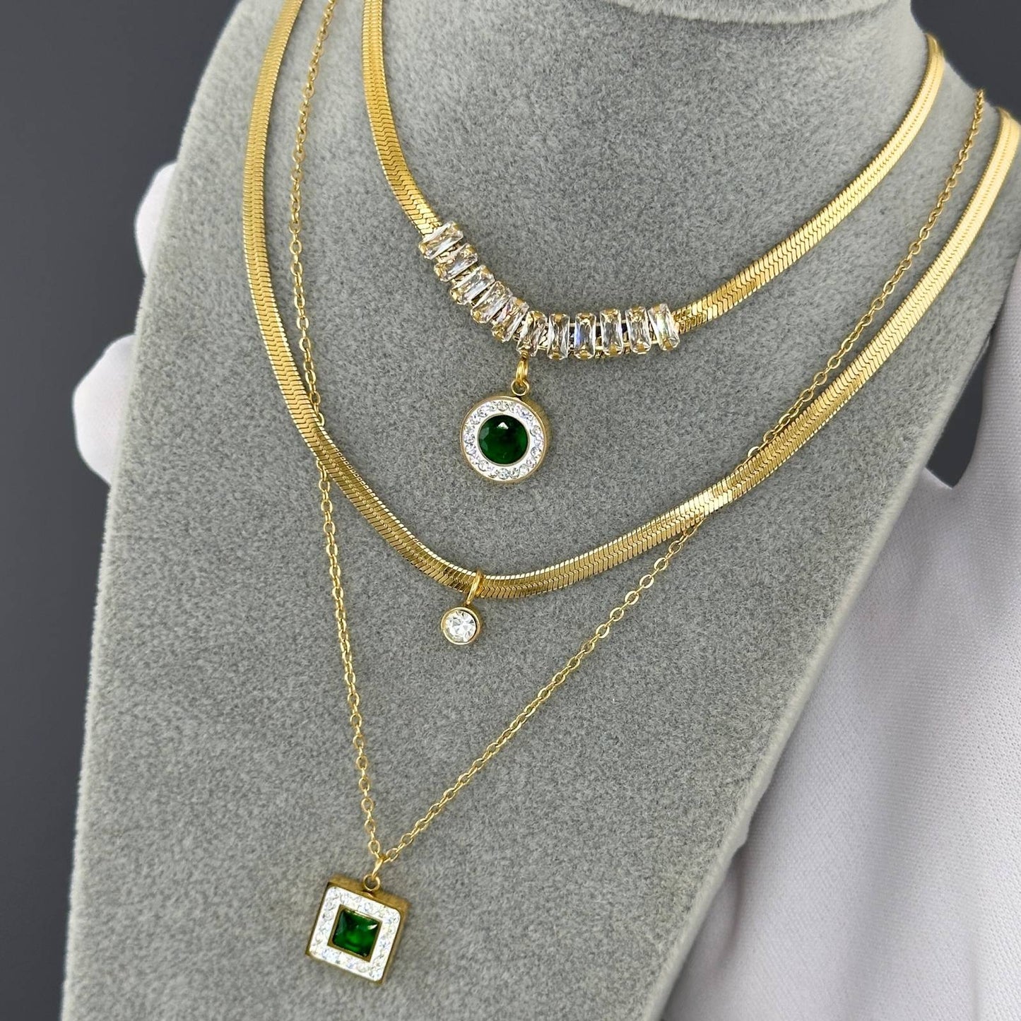 Necklace, 18K Gold Plated Steel