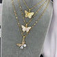 Butterfly Necklace, 18K Gold Plated Steel
