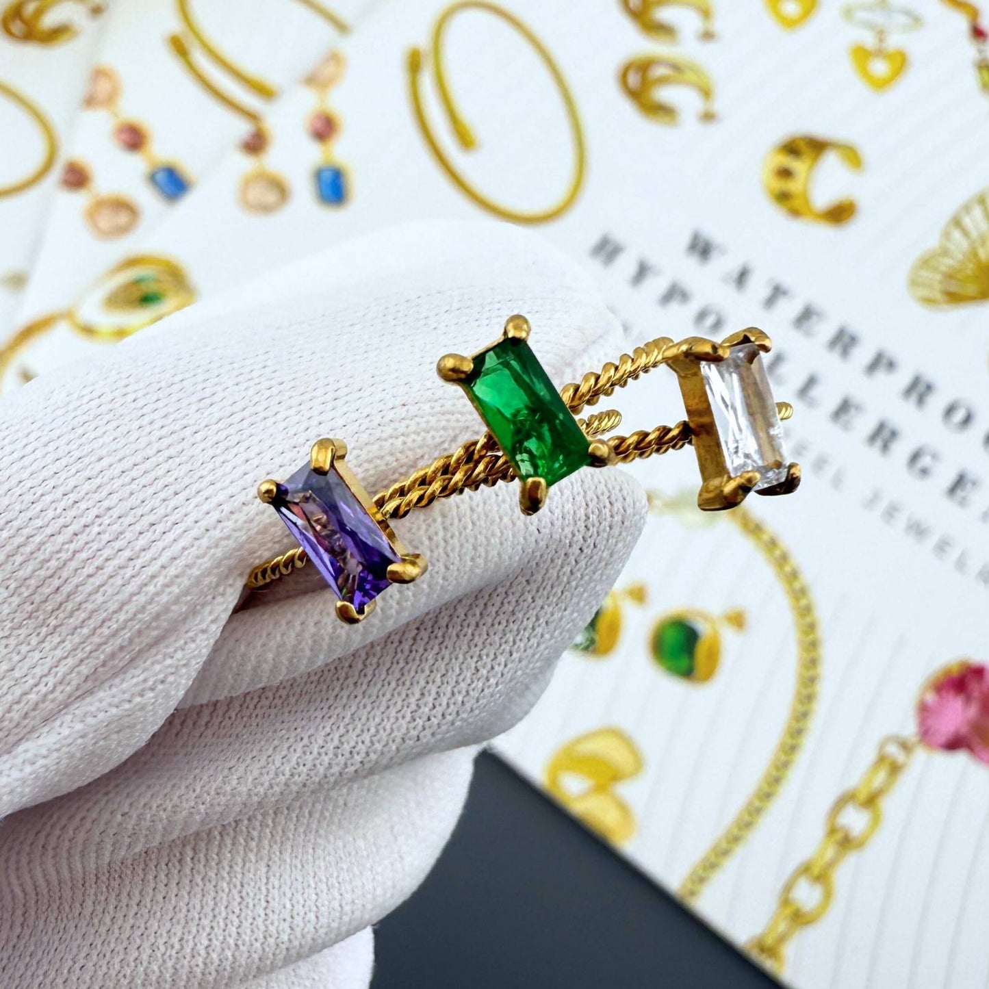 Ring, 18K Gold Plated Steel