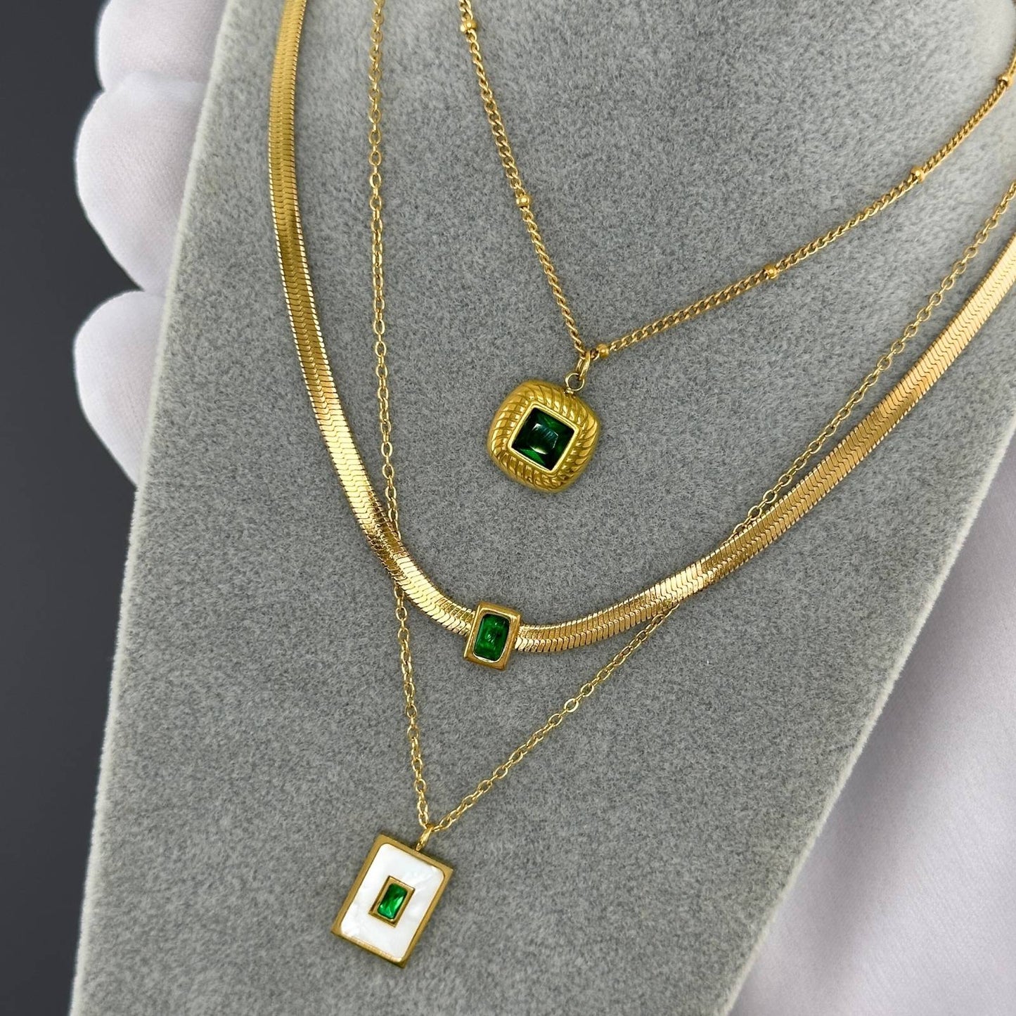 Necklace, 18K Gold Plated Steel