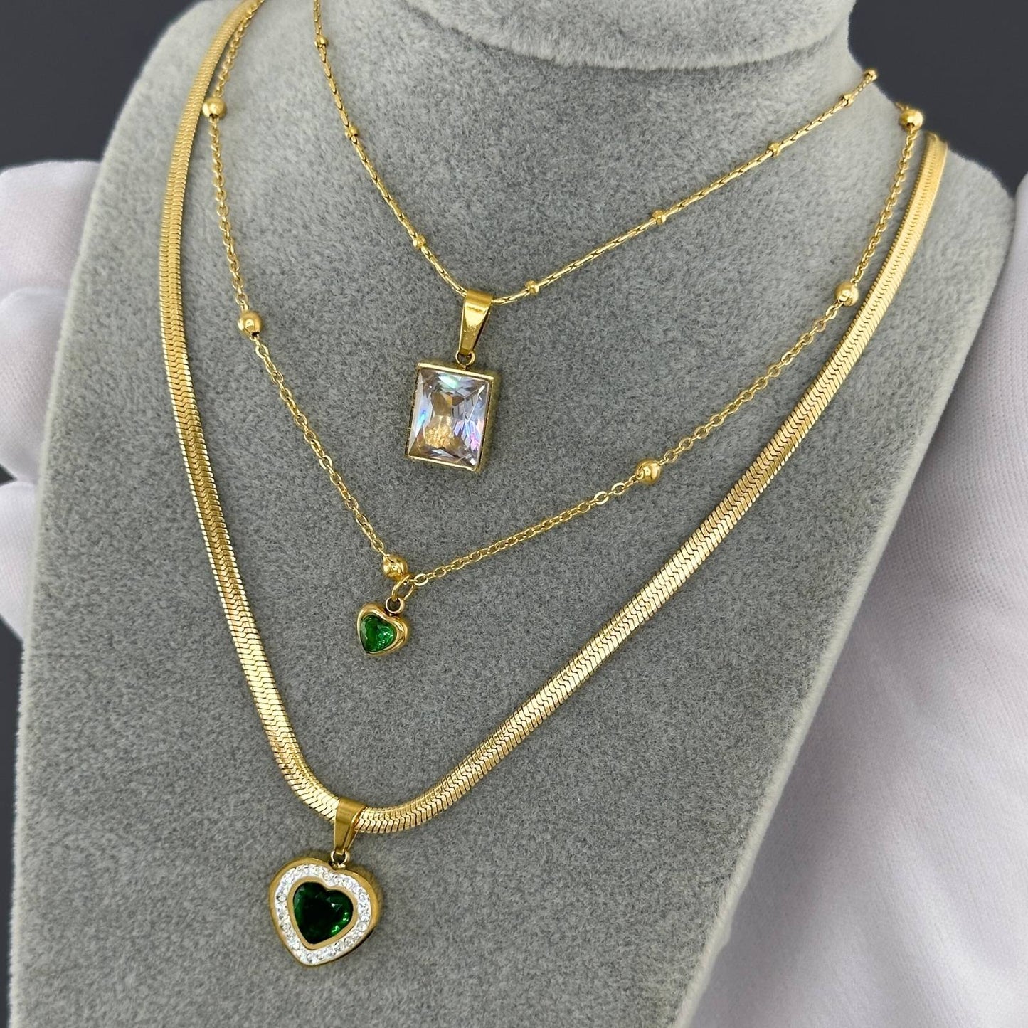 Necklace, 18K Gold Plated Steel