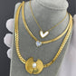 Hearts Necklace, 18K Gold Plated Steel