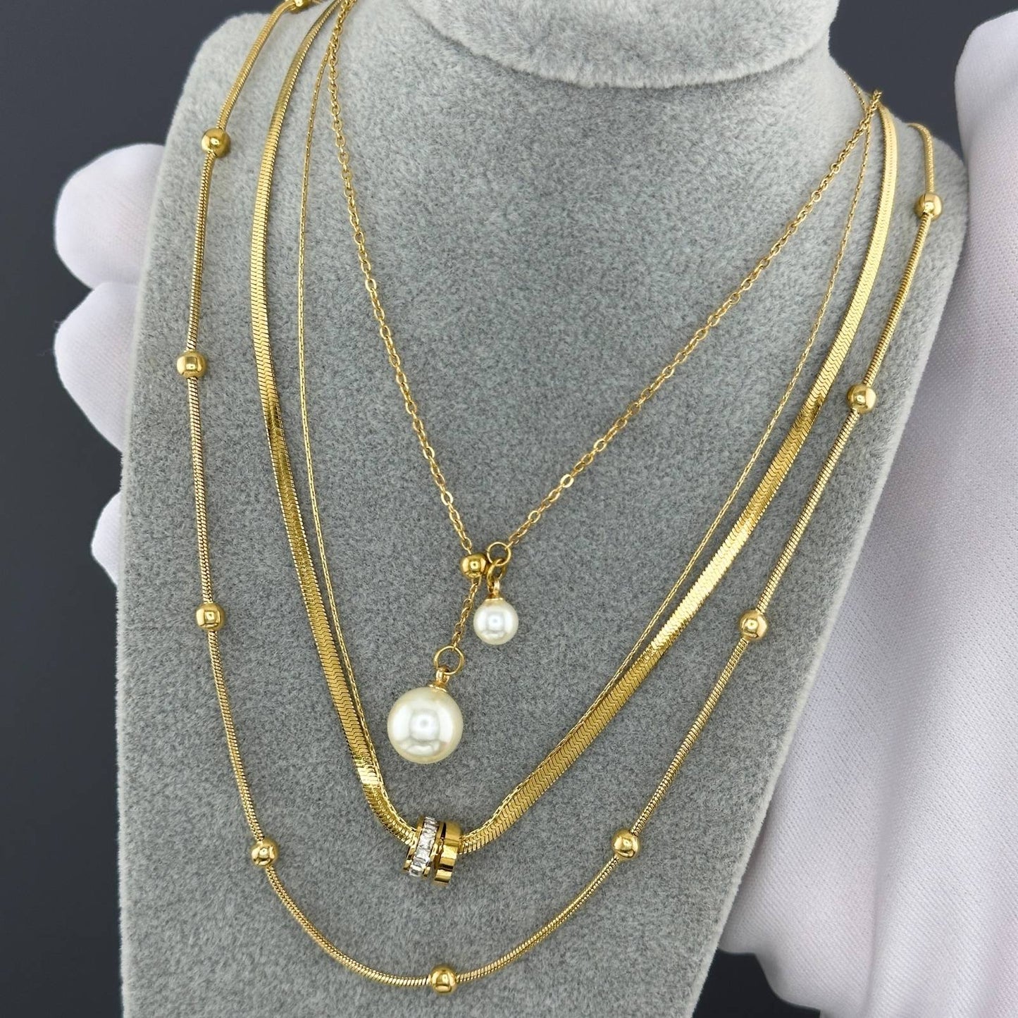 Necklace, 18K Gold Plated Steel