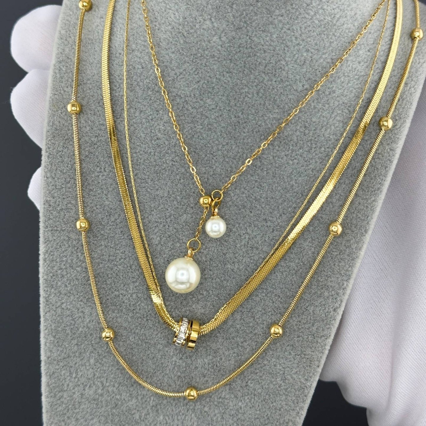 Necklace, 18K Gold Plated Steel