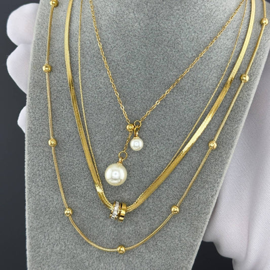 Necklace, 18K Gold Plated Steel