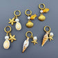 Seashell Earrings, 18K Gold Plated Steel