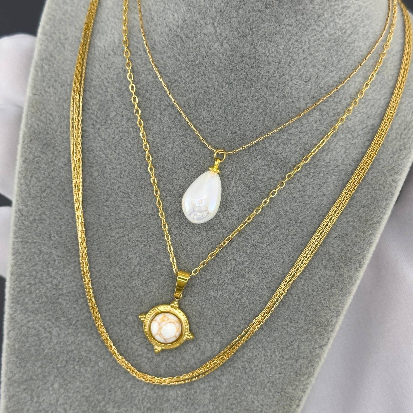 Necklace, 18K Gold Plated Steel