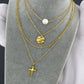 Crosses Necklace, 18K Gold Plated Steel