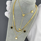 Hearts Necklace, 18K Gold Plated Steel
