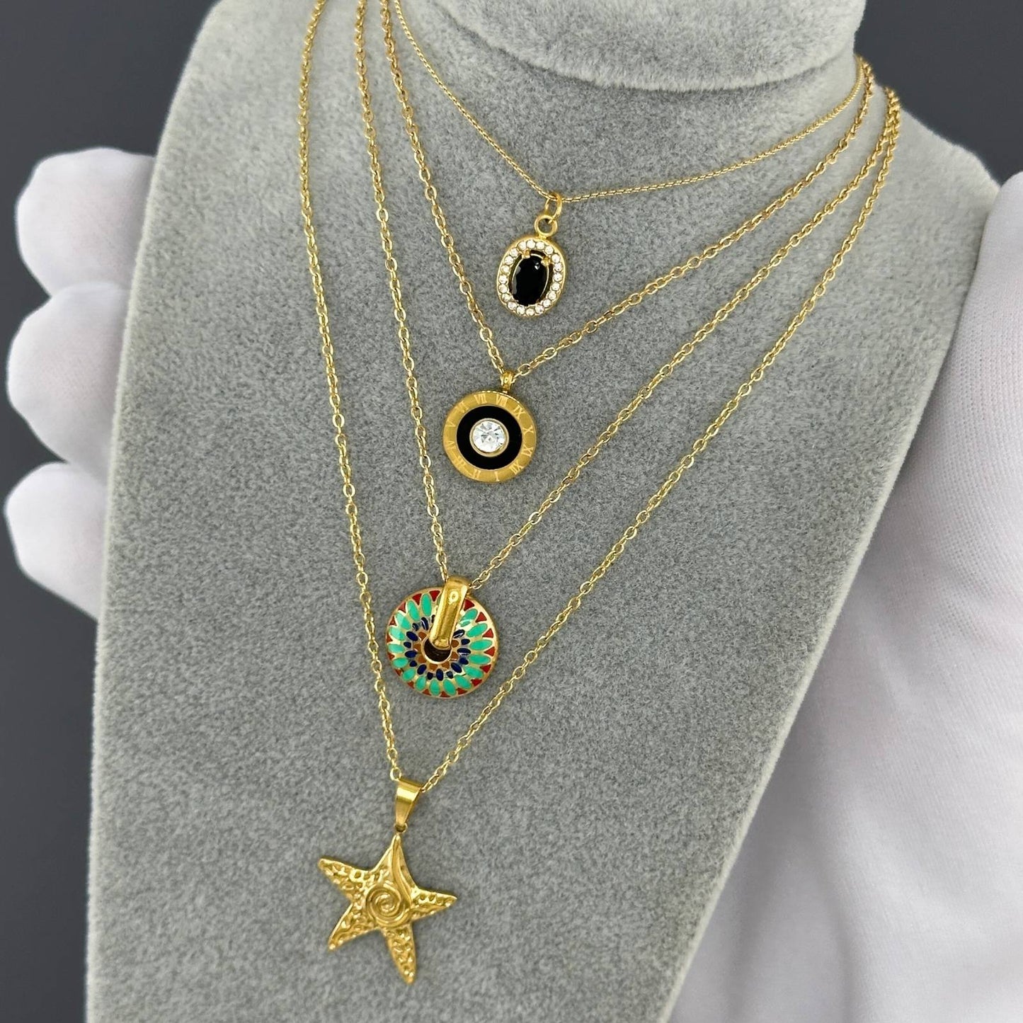 Necklace, 18K Gold Plated Steel