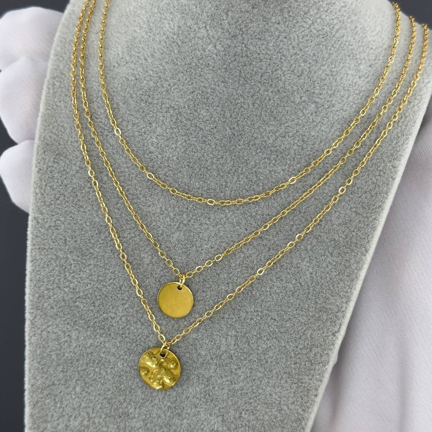 Necklace, 18K Gold Plated Steel