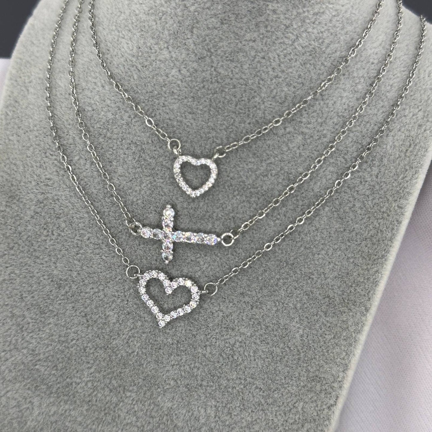 Hearts Necklace, Stainless Steel