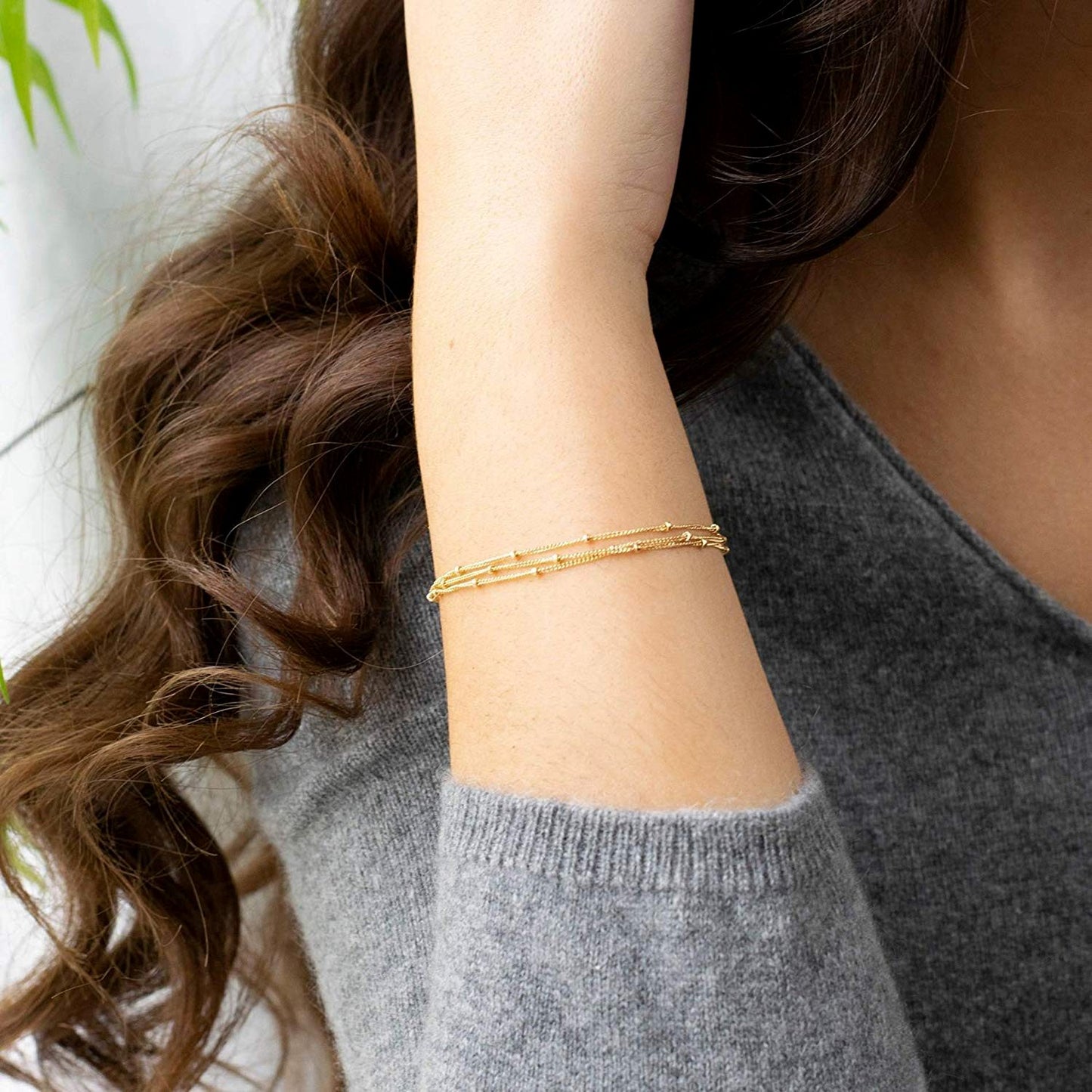 Bracelet, 18K Gold Plated Steel