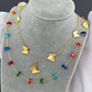 Butterflies Necklace, 18K Gold Plated Steel