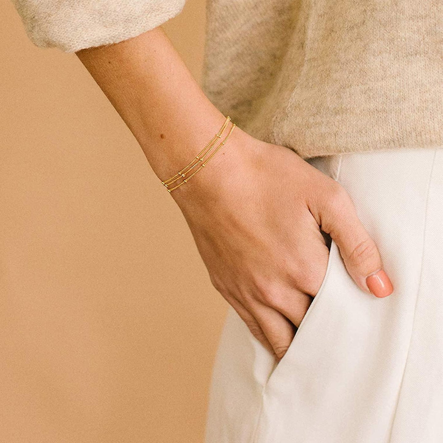 Bracelet, 18K Gold Plated Steel