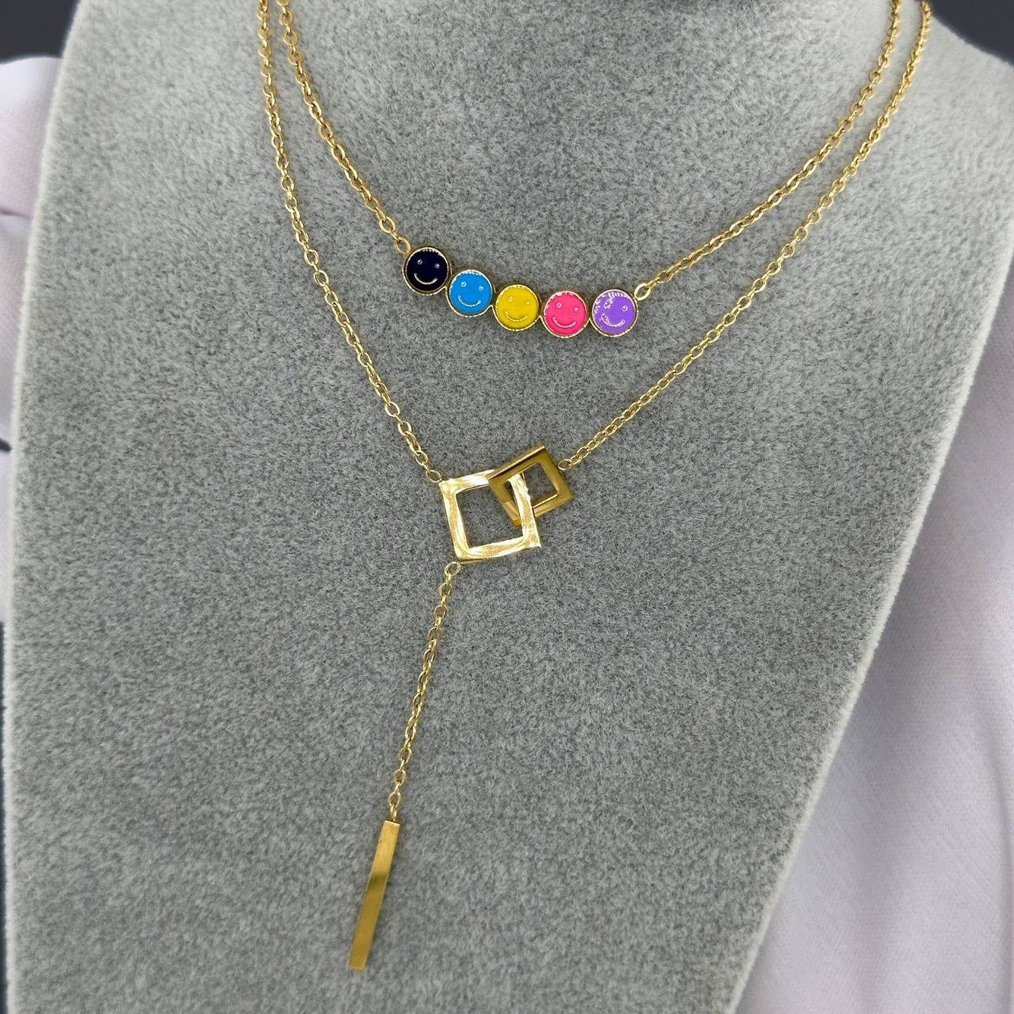 Necklace, 18K Gold Plated Steel