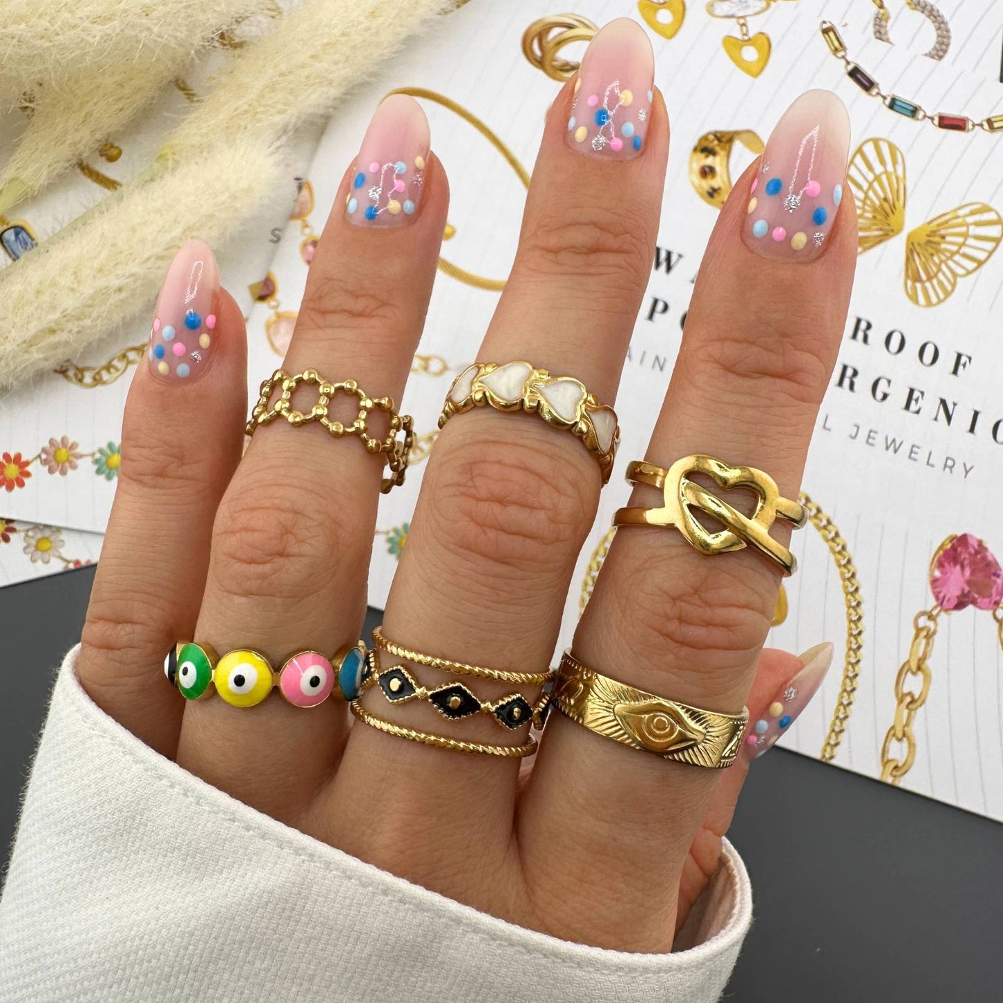 Heart Ring, 18K Gold Plated Steel