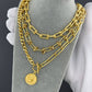 Necklace, 18K Gold Plated Steel