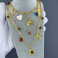 Hearts Necklace, 18K Gold Plated Steel