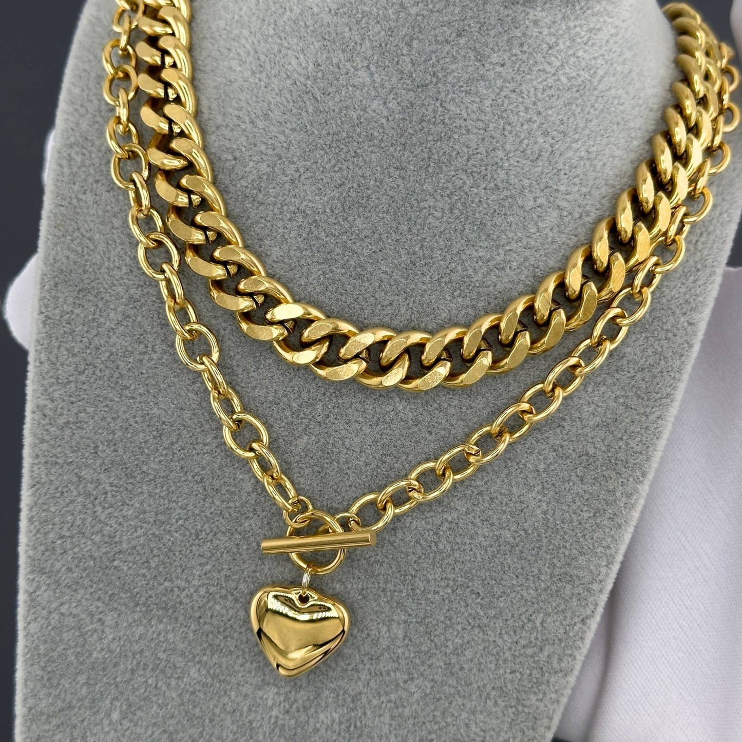 Necklace, 18K Gold Plated Steel